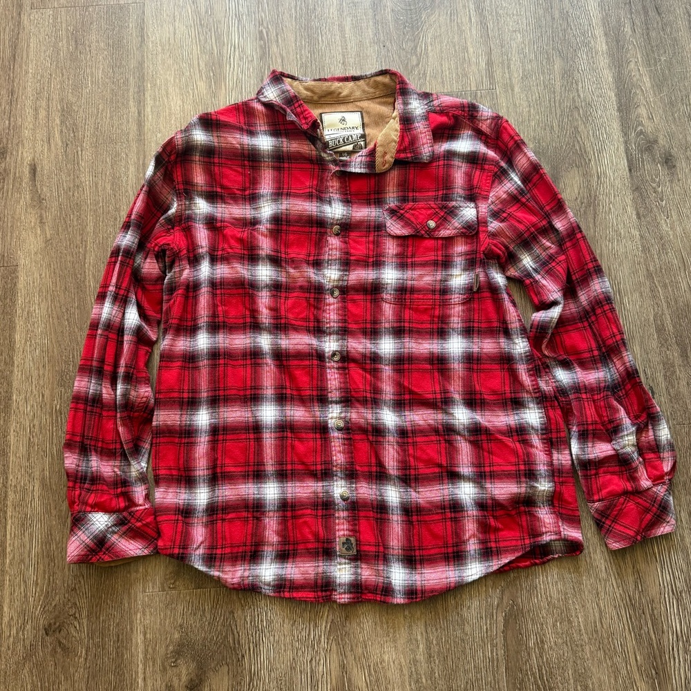 Legendary Whitetails Red and Black Plaid Men's Shirt